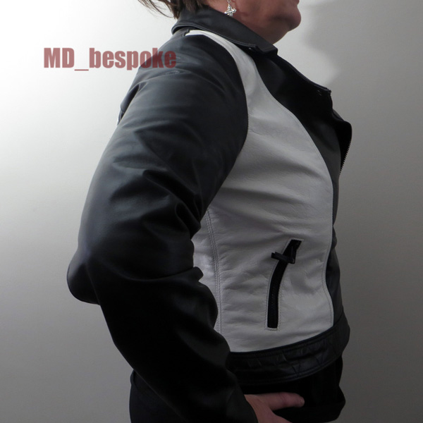 Black and white kidskin jacket